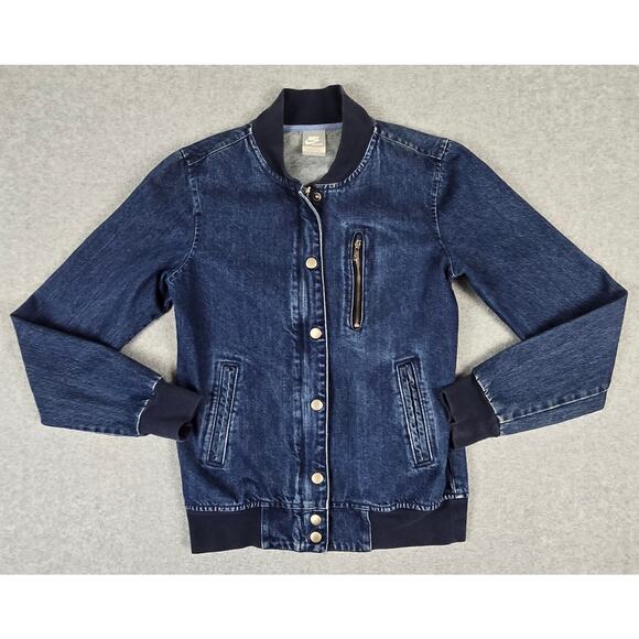 Nike Jacket Womens Size Small Denim Full Zip Pockets - Picture 1 of 16